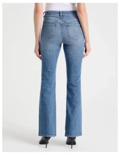 GRAB Skinny Bootcut High Rise Jeans in Light Indigo Vintage Wash