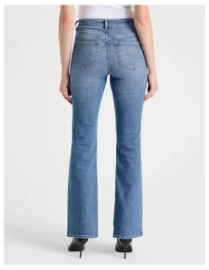 GRAB Skinny Bootcut High Rise Jeans in Light Indigo Vintage Wash