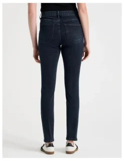 GRAB Skinny Mid Rise Jeans in Blue
