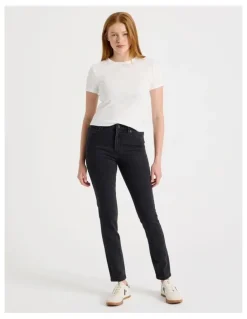 GRAB Skinny Mid Rise Jeans in Black