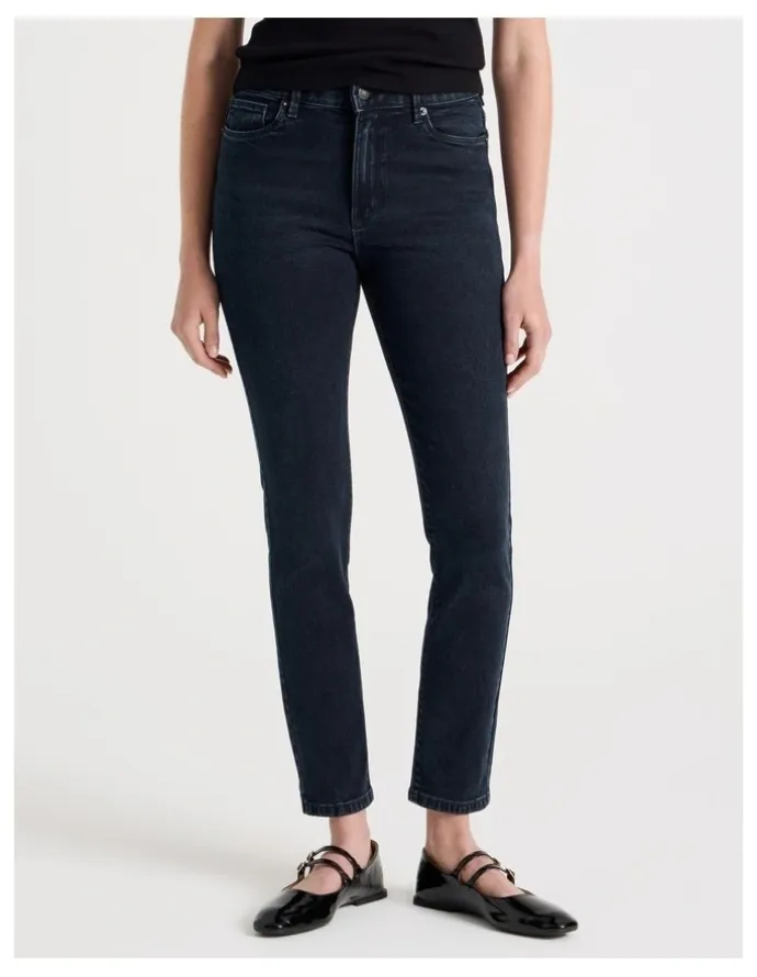 GRAB Skinny Mid Rise Jeans With Short Inseam in Blue