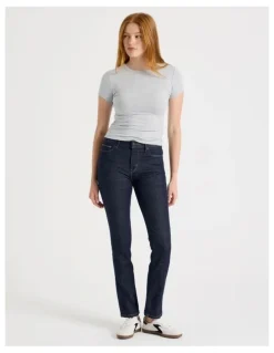 GRAB Slim Mid Rise Jeans in Rinse