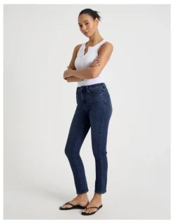 GRAB Slim Shape In High Rise Jean In Dark Indigo