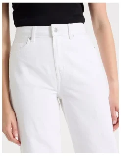 GRAB Vintage Straight High Rise Jeans In Ecru