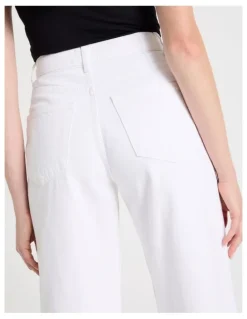 GRAB Vintage Straight High Rise Jeans In Ecru