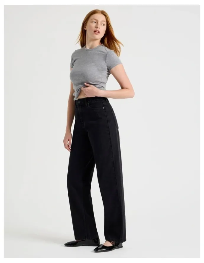 GRAB Vintage Straight High Rise Jeans In Black