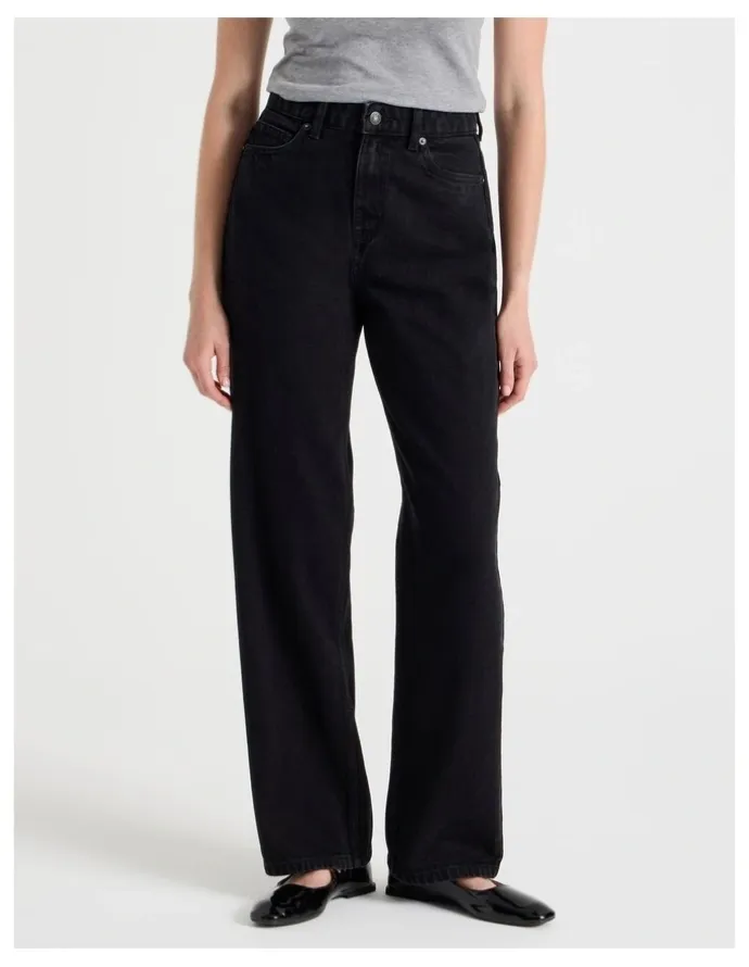 GRAB Vintage Straight High Rise Jeans In Black
