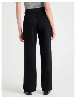 GRAB Vintage Straight High Rise Jeans In Black