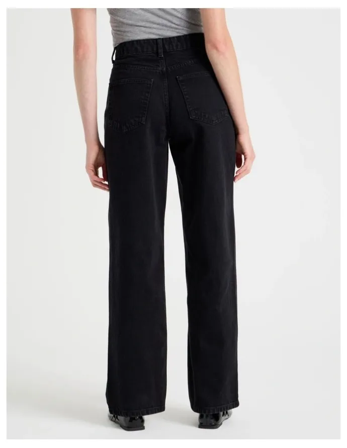 GRAB Vintage Straight High Rise Jeans In Black