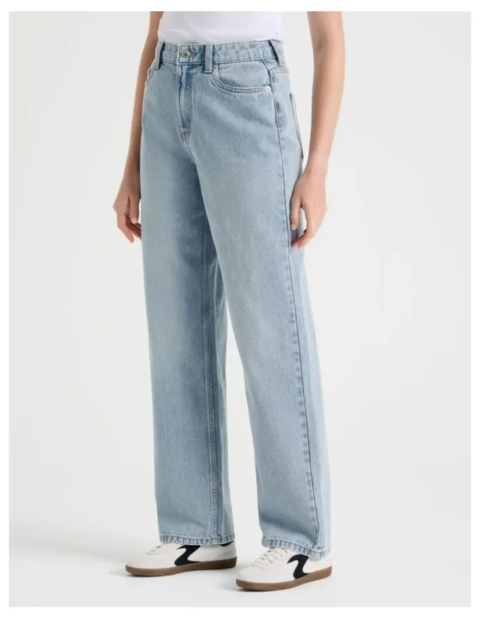 GRAB Vintage Straight High Rise Jeans In Light Wash