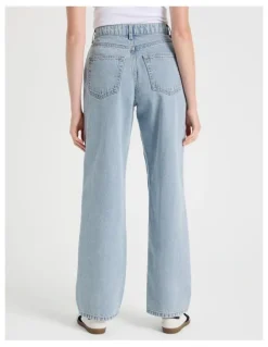 GRAB Vintage Straight High Rise Jeans In Light Wash