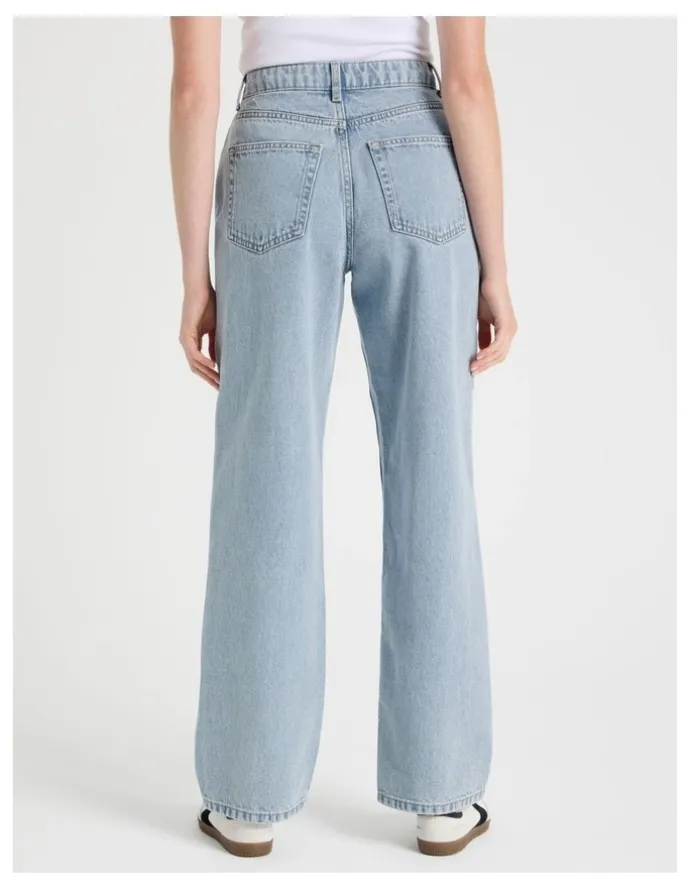 GRAB Vintage Straight High Rise Jeans In Light Wash