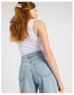 GRAB Vintage Straight High Rise Jeans In Light Wash