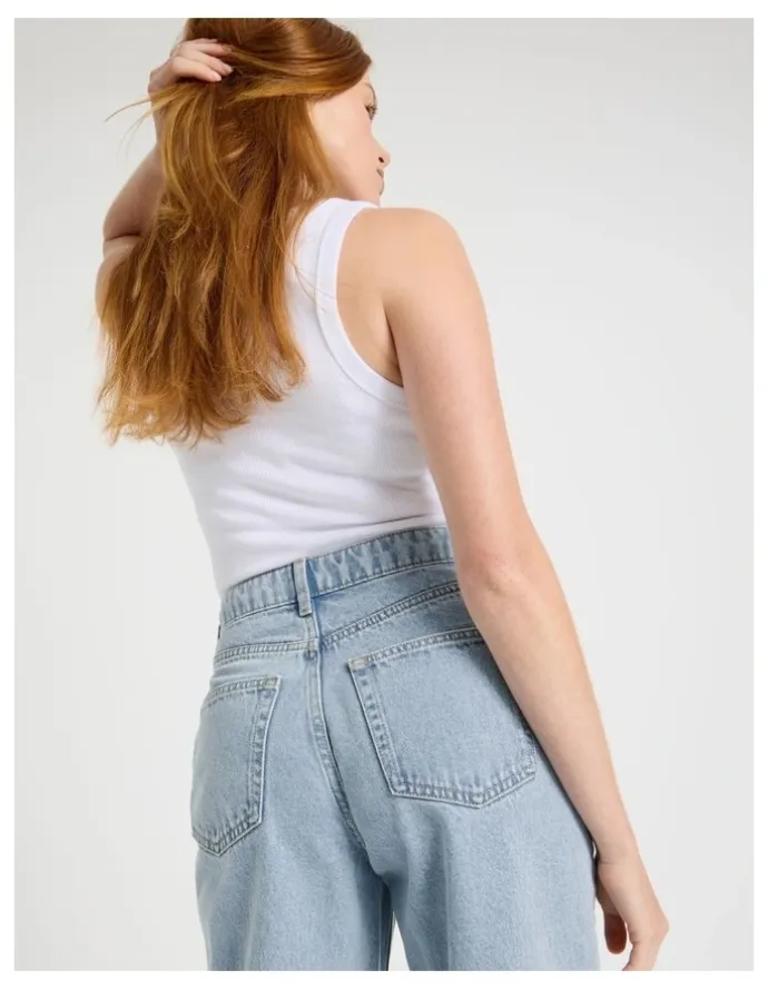 GRAB Vintage Straight High Rise Jeans In Light Wash