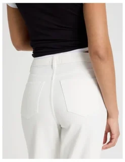 GRAB Wide Leg High Rise Jeans in Ecru