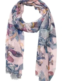 Gregory Ladner Abstract Leaf Pink Scarf