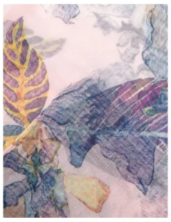 Gregory Ladner Abstract Leaf Pink Scarf