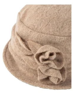 Gregory Ladner Cloche Hat With Flower in Brown