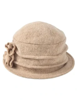 Gregory Ladner Cloche Hat With Flower in Brown
