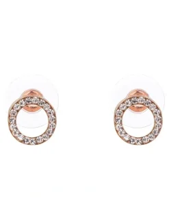 Gregory Ladner Cubic Zirconia Rose Gold Circle Earrings GJEL118M