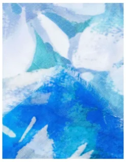 Gregory Ladner Floral Print Scarf in Blue