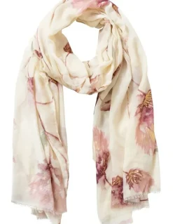 Gregory Ladner Floral Scarf in Ivory