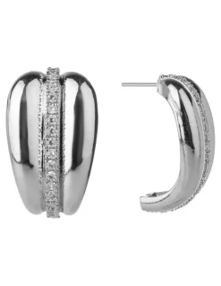 Gregory Ladner GJED040M Thick hoops in Rhodium