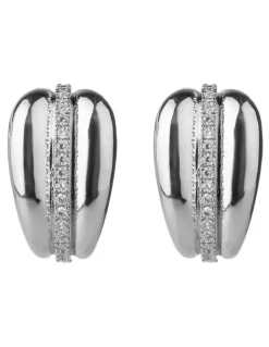 Gregory Ladner GJED040M Thick hoops in Rhodium