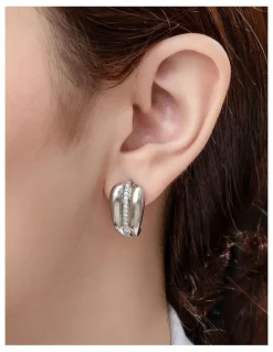 Gregory Ladner GJED040M Thick hoops in Rhodium