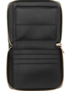 Guess Adelasia Small Zip Around Wallet in Black