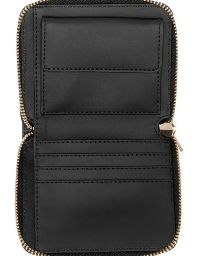Guess Aldina Small Zip Around Wallet in Black