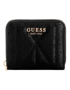 Guess Aldina Small Zip Around Wallet in Black