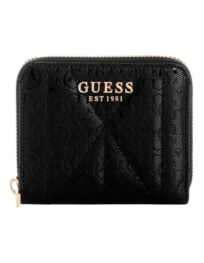 Guess Aldina Small Zip Around Wallet in Black