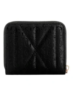 Guess Aldina Small Zip Around Wallet in Black