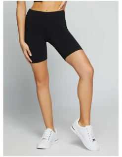 Guess Aline Active Logo Bike Shorts in Black