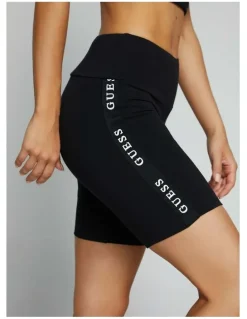 Guess Aline Active Logo Bike Shorts in Black