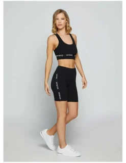 Guess Aline Active Logo Bike Shorts in Black