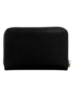 Guess Amorette Medium Zip Around Wallet in Black
