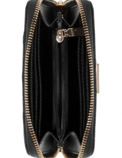 Guess Amorette Medium Zip Around Wallet in Black
