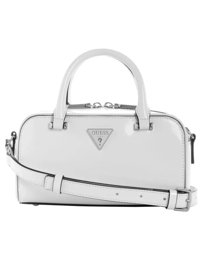 Guess Arnela Mini Satchel Bag in White