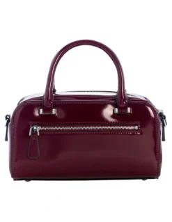 Guess Arnela Mini Satchel Bag in Burgundy