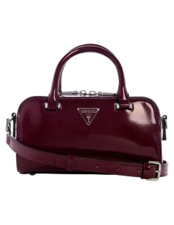 Guess Arnela Mini Satchel Bag in Burgundy