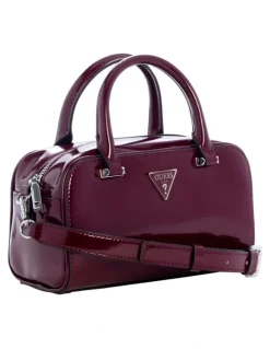 Guess Arnela Mini Satchel Bag in Burgundy
