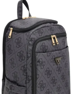Guess Berta U-Zip Backpack in Black Logo