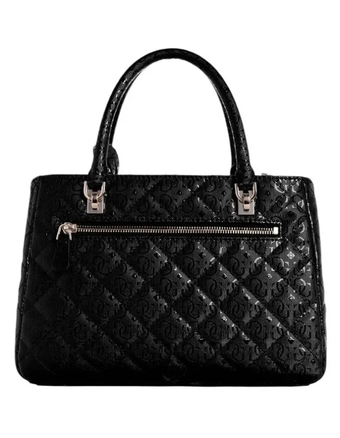 Guess Bessey Luxury Satchel Bag in Black