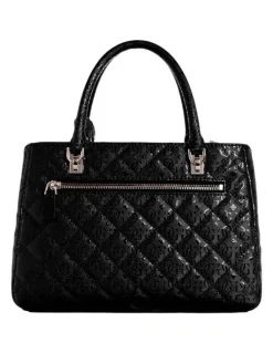 Guess Bessey Luxury Satchel Bag in Black