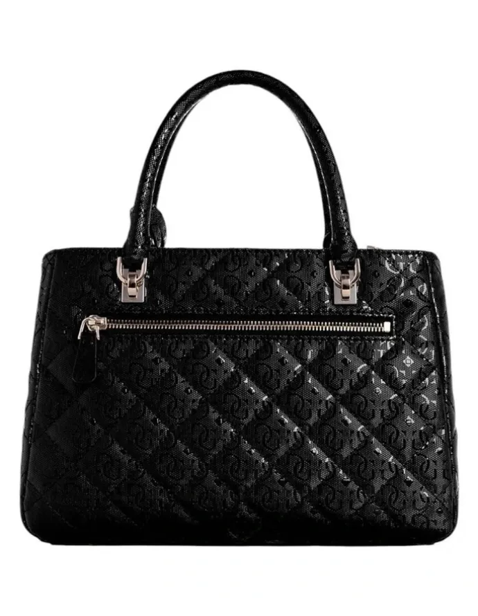 Guess Bessey Luxury Satchel Bag in Black