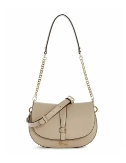 Guess Carrie Flap Shoulder Bag in Beige