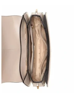Guess Carrie Flap Shoulder Bag in Beige