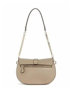 Guess Carrie Flap Shoulder Bag in Beige